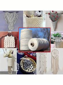 4mm*100m Macrame Rope, Premium Macrame Cord,Thick Natural Thread, Multi-Strand Synthetic Braided Rope,4 Ply Macrame Rope For Wall Hangings Decor, Plant Hangers, Crafts,Bags, DIY, Home Decorations, Gift Wrapping,Beige No. 5 Is Available In 1/2/3/4mm