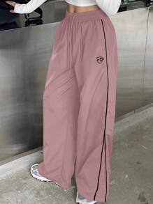 DAZY Pantalones casuales de unicolor para mujer, simples y de moda para uso diario - Rosa coral - Ver 3