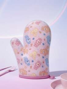 SHEIN X Care Bears Juego de manoplas de horno resistentes al calor con diseño de oso lindo, adecuadas para uso en la cocina y horneado.