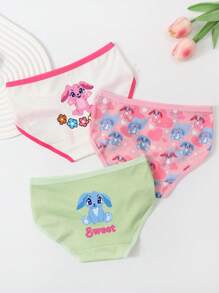 Young Girl Print Simple Briefs, Casual Everyday Wear - Multicolor - View 5