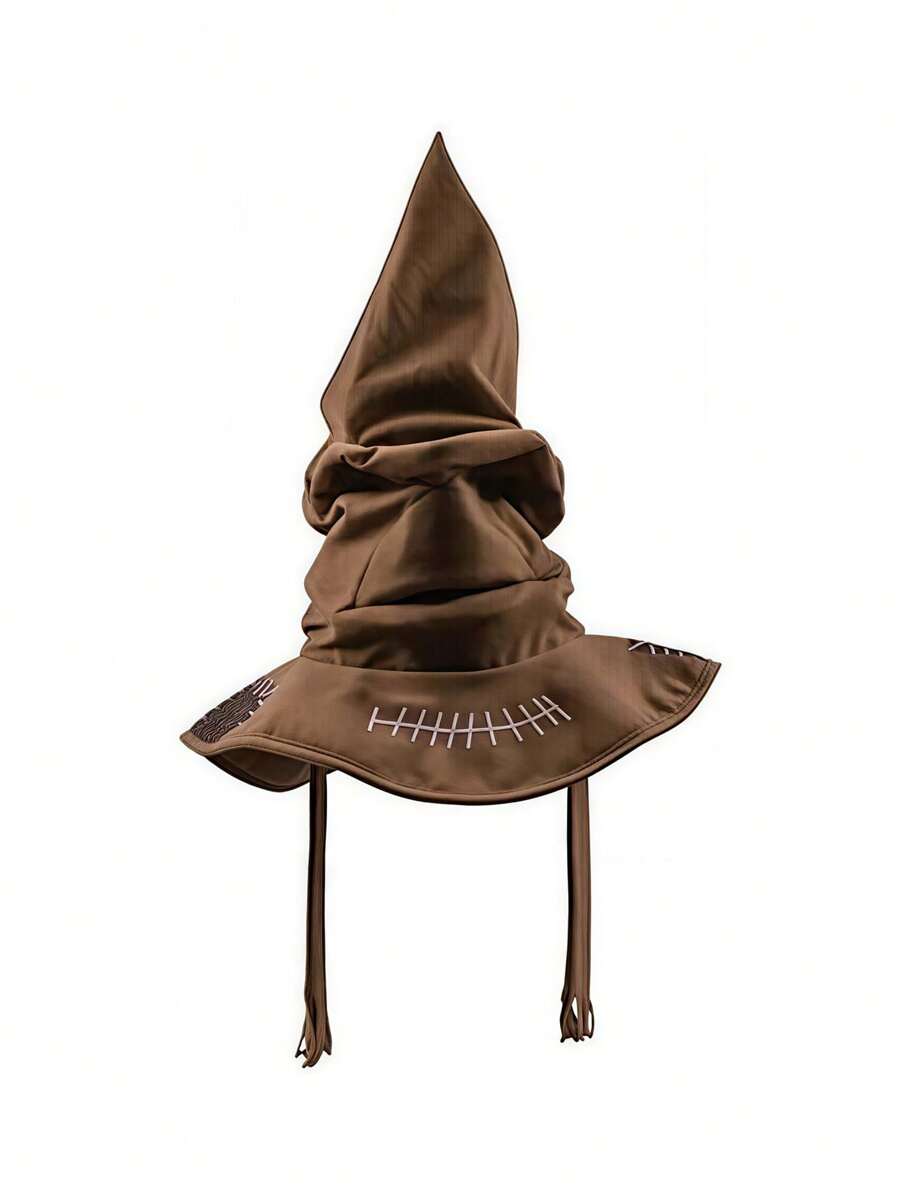 SHEIN Christmas Decoration 1pc Wizard Standing Hat, Brown Color, Party Costume Accessory, Carnival Prop, Christmas Tree Decor, Very Soft Interior - Multicolor - View 1