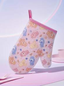 SHEIN X Care Bears Juego de manoplas de horno resistentes al calor con diseño de oso lindo, adecuadas para uso en la cocina y horneado.
