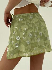 Aloruh Women's Casual Minimalist Skirt, Suitable For Daily Wear - Green - View 2