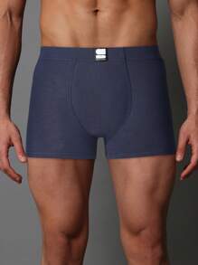 SUMWON Stretch Boxer Briefs Comfort Pack Of 5 Underwear Mid Thigh Length Classic Fit Essential Everyday Trunks Multi Pack Basic Essential - Black - View 3