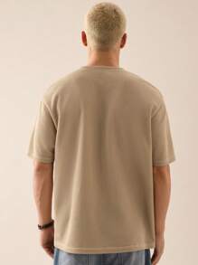 Manfinity VCAY Men's Knitted Fashion Daily Young Casual Loose Short-Sleeved Solid Color T-Shirt - White - View 2