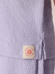 SUMWON Conjunto de dos piezas informal de tela texturizada, compuesto por una camisa cuadrada y pantalones anchos, ropa de playa y resort de verano, vestimenta ligera