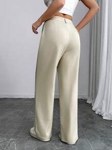 Calvaya Women's Straight Leg Loose Casual Pants With Button Design