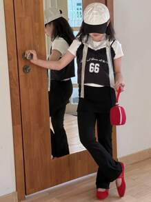 DAZY Tween Girl Solid Color Basic Leggings, Casual & Daily Wear,Back To School Clothes Tights - Black - View 4