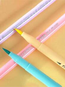 6 sztuk zestawów miękkich pędzelków do zakreślania, zestaw pisaków w odcieniu różu, zakreślacz do kolorowania, długopis do kaligrafii z powrotem do szkoły