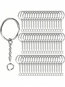 SHEIN 100pcs Keychain Making Kit - Complete Set Includes 50 Keychains And 50 Jump Rings