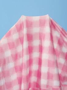 SweetSlumber Plus Size Cherry Bow Print Short Sleeve Top And Plaid Shorts Pajama Set - Multicolor - View 6