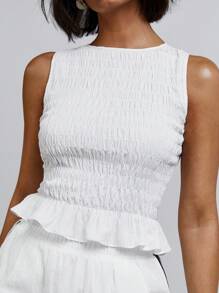 Athîral Women Linen Look Casual Side Stripe Sporty Shorts, Everyday Wear,Back To School Girls Outfits,Cute Tops School,White Top