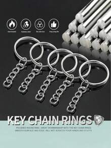SHEIN 100pcs Keychain Making Kit - Complete Set Includes 50 Keychains And 50 Jump Rings