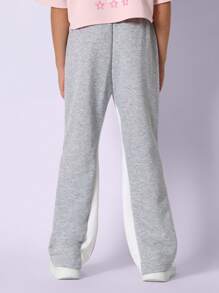 SUMWON Pantalón de chándal deportivo con estampado gráfico lateral, en felpa suave, ropa de estar por casa casual, estilo urbano, con elástico en los tobillos, para jóvenes y adolescentes, escuela, deporte, invierno