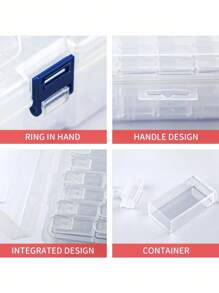 1 pieza Caja de almacenamiento transparente con múltiples rejillas, caja de almacenamiento de plástico multifuncional con mini estuches separados, solución para cuentas de pintura de diamantes DIY, encantos de arte y accesorios de joyería, ideal para manualidades DIY y almacenamiento de arte creativo - Blanco - Ver 9