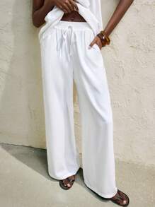 Maija Bộ 2 món/Bộ đồ thường ngày áo và quần ống đứng bohemian màu trắng cho nữ - trắng - Xem 6