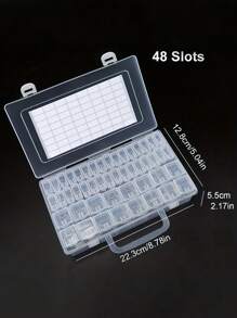 1 pieza Caja de almacenamiento transparente con múltiples rejillas, caja de almacenamiento de plástico multifuncional con mini estuches separados, solución para cuentas de pintura de diamantes DIY, encantos de arte y accesorios de joyería, ideal para manualidades DIY y almacenamiento de arte creativo - Blanco - Ver 3