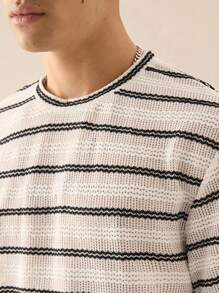 SWAVVY Camiseta de manga corta de ajuste holgado y de punto de unicolor casual para hombres jóvenes