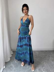 Rafferiza 女士露背系带长款优雅度假连衣裙 - 彩色 - 查看 3