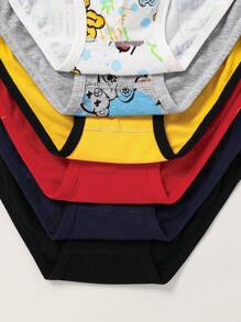 6 件装 男童彩色熊印花纯棉三角内裤，时尚舒适 - 彩色 - 查看 3