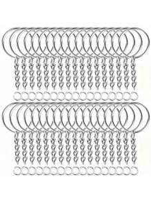 SHEIN 100pcs Keychain Making Kit - Complete Set Includes 50 Keychains And 50 Jump Rings
