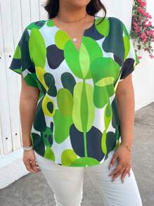 SHEIN LUNE SHEINLUNE 大码女式四叶草印花 V 领短袖衬衫裙、圣帕特里克节、圣帕特里克节、圣帕特里克节、圣帕特里克节、绿色节日装饰、爱尔兰节日、三叶草、妖精、3 月 17 日、三叶草、幸运符、盖尔语风格礼物、女士夏季服装、春假服装、夏季波西米亚风复古风女士夏季服装、春假狂欢服装、节日春假服装