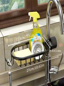 1 件不锈钢浴室收纳架 - 黑色 - 查看 2