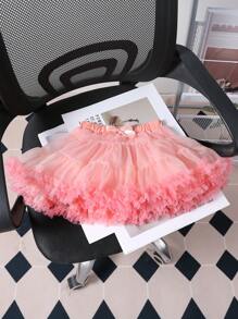 Baby Girls 2-0-25M Summer New Layered Lace Net Yarn Princess Skirt, Cute Ballet TUTU Dress Bottoms - Watermelon Pink - View 1