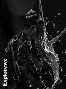 SHEIN Teen Girl Letter Print Cargo Pocket Drawstring Jogger Pants - Black - View 3