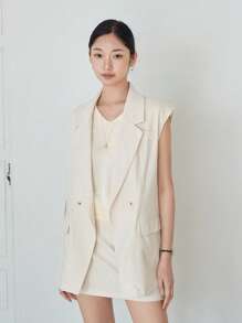 DAZY Women's Loose Vest And Mini Skirt 2pcs Set Linen