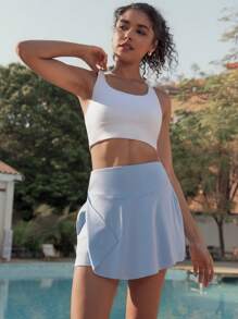 Hanevo Summer Skirt For Women: Light Blue Tennis Skirt Sportswear For Daily Wear
