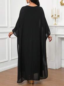 SHEIN Lady Simple Spring & Summer Vacation Dress For Women, Elegant Ladies Long Dress For Summer - Black - View 2