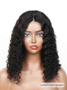 Deep Wave Glueless 6x4 Ready To Go Wear Lace Closure Wig Pre Plucked Deep Curly Transparent Human Hair Wigs Pre Cut No Lace - Natural Black - View 6