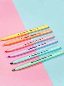 6 sztuk zestawów miękkich pędzelków do zakreślania, zestaw pisaków w odcieniu różu, zakreślacz do kolorowania, długopis do kaligrafii z powrotem do szkoły