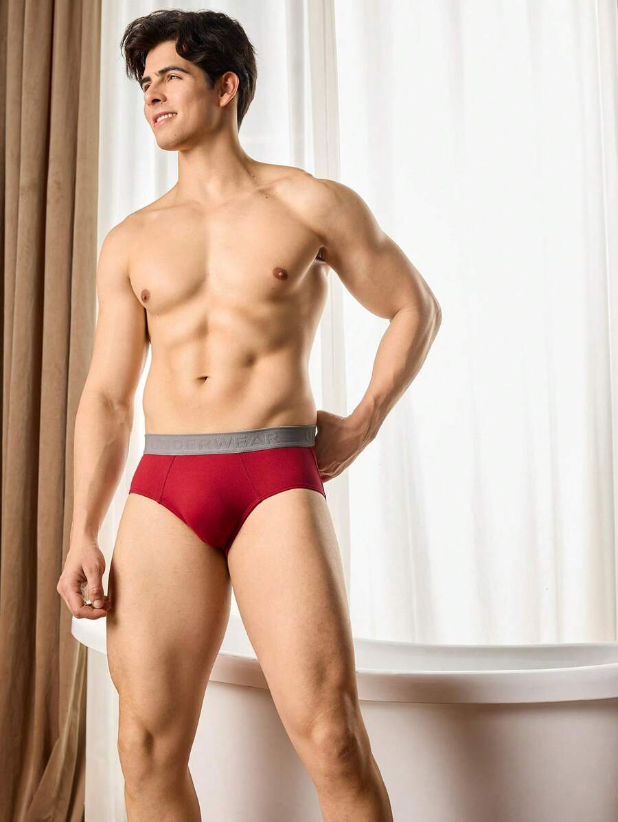 5pcs/Set Men's Casual Minimalist Underwear Briefs - Multicolor - View 1