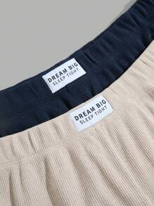 RueChic Men 2pcs Pack Patch Detailed Drawstring Waist Regular Shorts - Multicolor - View 3