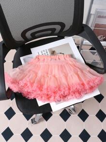 Baby Girls 2-0-25M Summer New Layered Lace Net Yarn Princess Skirt, Cute Ballet TUTU Dress Bottoms - Watermelon Pink - View 2