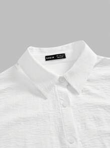 Modmama 孕妇休闲纯色背心和裤子套装 - 白色 - 查看 6