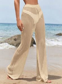 Swim Chiccia 女士纯色简约休闲宽松罩衫外套 - 杏色 - 查看 4