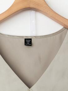 SHEIN Clasi Plus-Size Women's Woven Elegant Regular Summer Shirt - Khaki - View 6