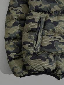 RueChic Tween Boy Camouflage Print Hooded Winter Jacket