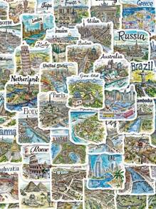 50 miếng dán bản đồ du lịch vẽ tay: Hoạt hình, Không thấm nước, Tự dính, Có thể tái sử dụng, Phong cách minh họa, Hình dạng bất đối xứng cho chai nước, Máy tính xách tay, Sổ lưu niệm, Vali, Điện thoại, Cản, Đồ trang trí xe hơi Bác sĩ Y tá Sinh viên Giải phẫu Quà tặng tốt nghiệp, Sổ tay tự làm, Phụ kiện trang trí nhật ký - Nhiều màu - Xem 3