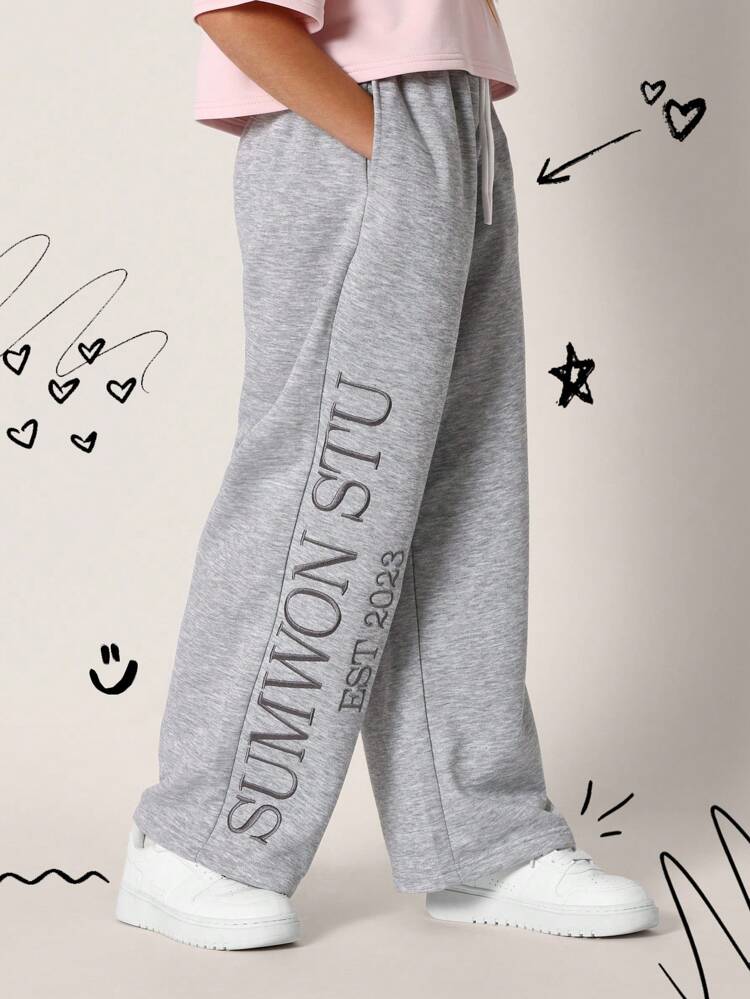 Cozy Athletic Jogger Sweatpants With Est 2023 Logo Print