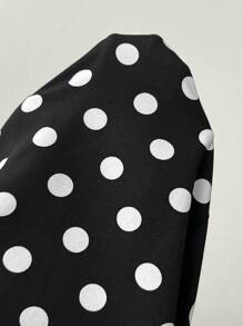 Calvaya Blouse à pois, chemise élégante pour femme, blouse à volant romantique, contraste de couleur noir et blanc
