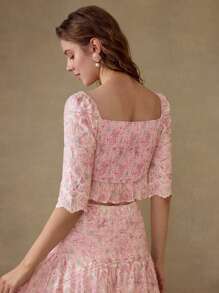 MOTF PREMIUM Top FRONCÉ AVEC CORDON DE SERRAGE - Rose pâle - Voir 2