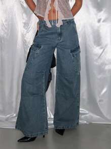 DAZY Women's Loose Relaxed Fit Cargo Pants Jeans