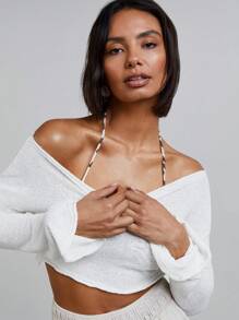 Athîral 女士上衣 简约时尚 休闲 日常 - 白色 - 查看 4