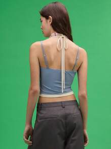 COUREZ Double Layer Cami Top Y2K Sexy - Grey - View 3