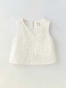 Maija Kids Maija Kids Conjunto de 2 Peças Primavera e Verão para Meninas Jovens, Inclui Top Regata com Acabamento de Renda e Shorts, Elegante, Casual, Versátil, Branco Creme