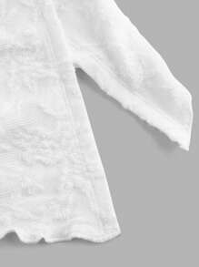 SHEIN MOD Áo Bandeau ren trơn màu thanh lịch, viền bất đối xứng, dự tiệc, đi chơi, quần áo Hippie - trắng - Xem 3